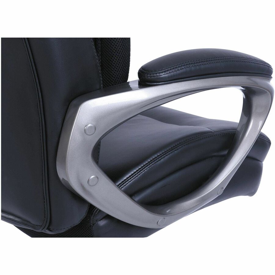 Image of SertaPedic® Cosset Big And Tall Executive Chair, Supports Up To 400 Lb, 19" To 22" Seat Height, Black Seat/back, Slate Base