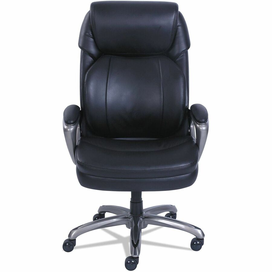 Image of SertaPedic® Cosset Big And Tall Executive Chair, Supports Up To 400 Lb, 19" To 22" Seat Height, Black Seat/back, Slate Base