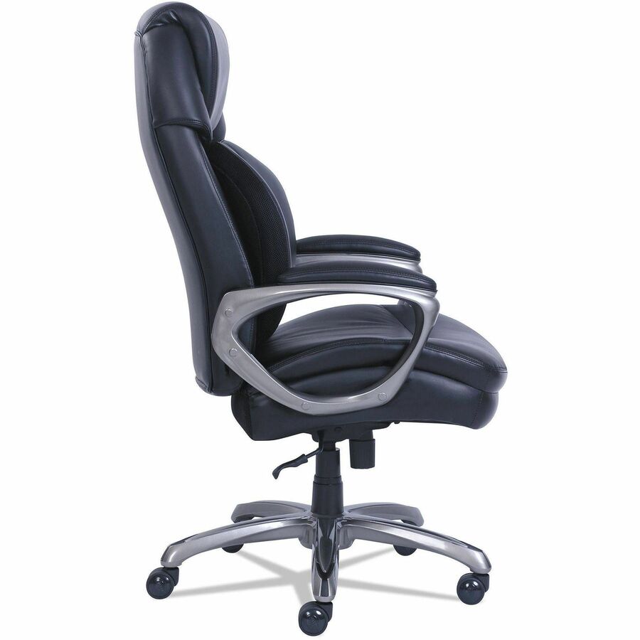Image of SertaPedic® Cosset Big And Tall Executive Chair, Supports Up To 400 Lb, 19" To 22" Seat Height, Black Seat/back, Slate Base