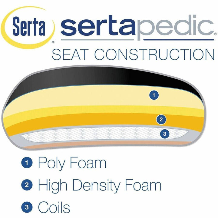 Image of Serta 48967A Chair, 5-star Base, Black, Memory Foam, Fabric, Armrest, 1 Each