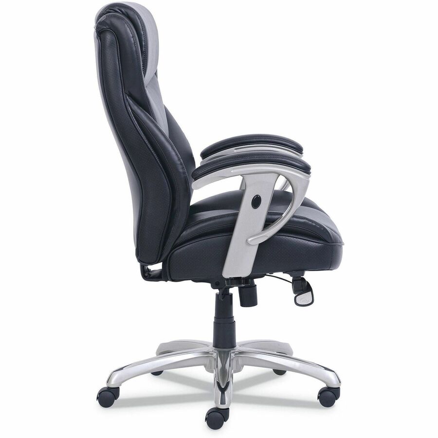 Image of SertaPedic® Emerson Big And Tall Task Chair, Supports Up To 400 Lb, 19.5" To 22.5" Seat Height, Black Seat/back, Silver Base