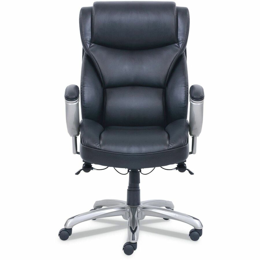 Image of SertaPedic® Emerson Big And Tall Task Chair, Supports Up To 400 Lb, 19.5" To 22.5" Seat Height, Black Seat/back, Silver Base