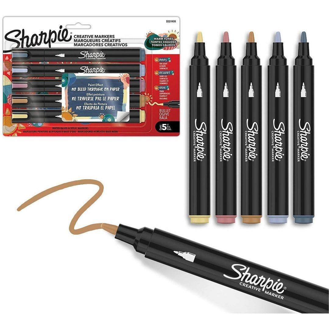 Image of Sharpie 2221935 Creative Markers, Water Based, Acrylic Based, Multipurpose, 5 / Pack