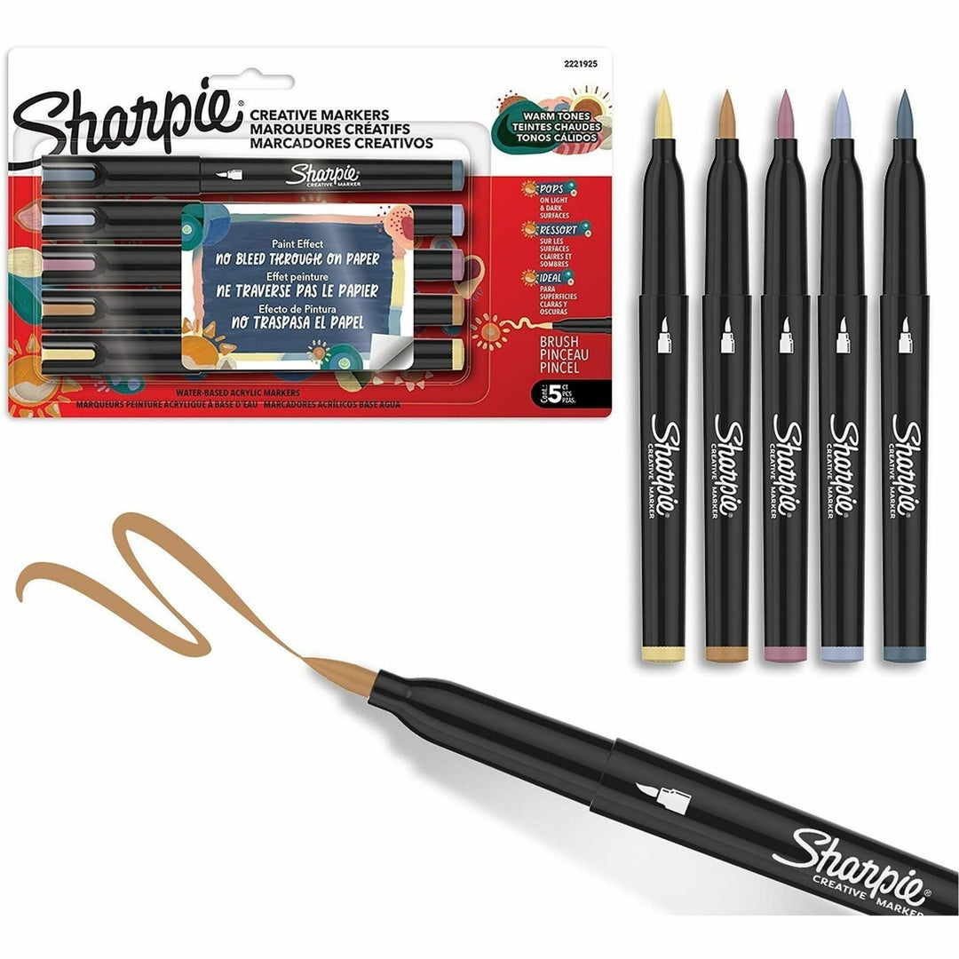 Image of Sharpie 2221925 Creative Markers, Water Based, Acrylic Based, Multipurpose, 5 / Pack