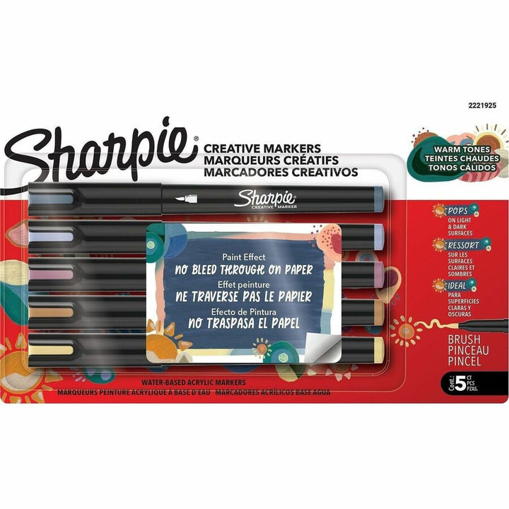 Image of Sharpie 2221925 Creative Markers, Water Based, Acrylic Based, Multipurpose, 5 / Pack