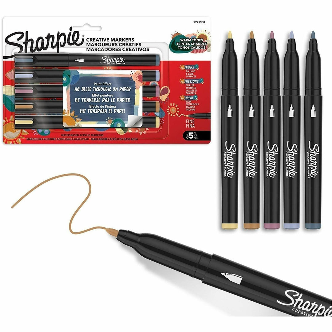 Image of Sharpie 2221930 Creative Markers, Water Based, Acrylic Based, Multipurpose, 5 / Pack