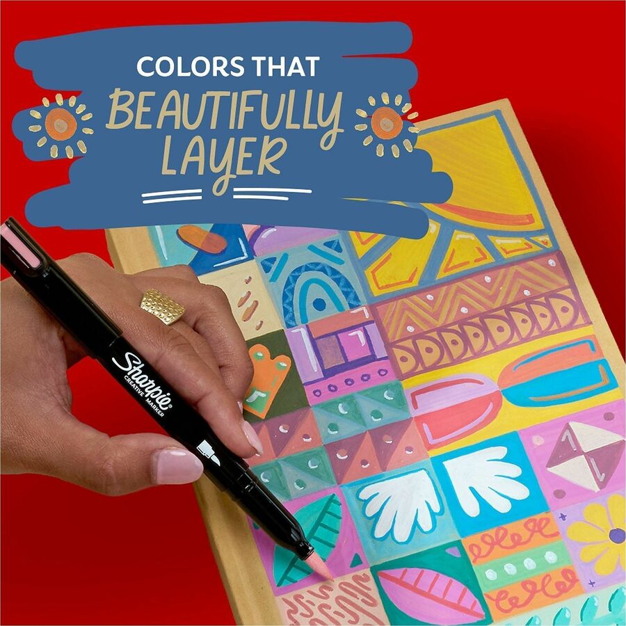 Image of Sharpie 2221930 Creative Markers, Water Based, Acrylic Based, Multipurpose, 5 / Pack