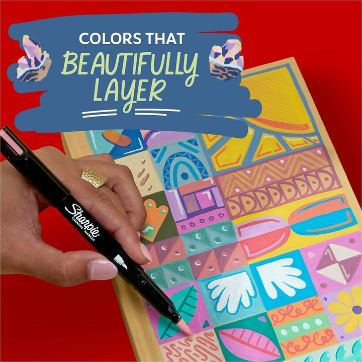 Image of Sharpie 2221934 Creative Markers, Earth Tone Ink, Water Based, Acrylic Based, Multipurpose, 5 / Pack
