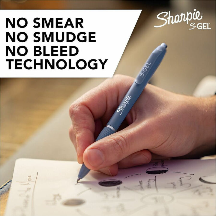 Image of Sharpie 2220964 S-Gel Gel Pen, 0.7 mm Pen Point, Retractable, Black Ink, Gel-based, Moonlit Midnight Barrel, Writing, 4 / Pack