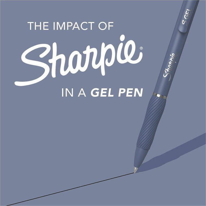 Image of Sharpie 2220964 S-Gel Gel Pen, 0.7 mm Pen Point, Retractable, Black Ink, Gel-based, Moonlit Midnight Barrel, Writing, 4 / Pack