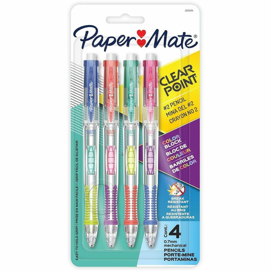 Image of Paper Mate 2223474 Clearpoint Mechanical Pencil, 0.7 mm Lead, 4 / Pack