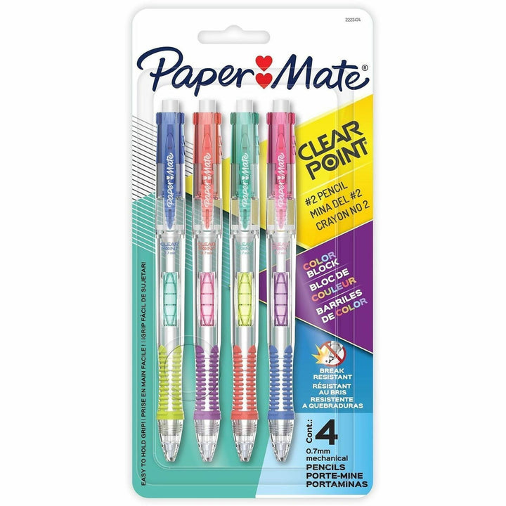 Image of Paper Mate 2223474 Clearpoint Mechanical Pencil, 0.7 mm Lead, 4 / Pack