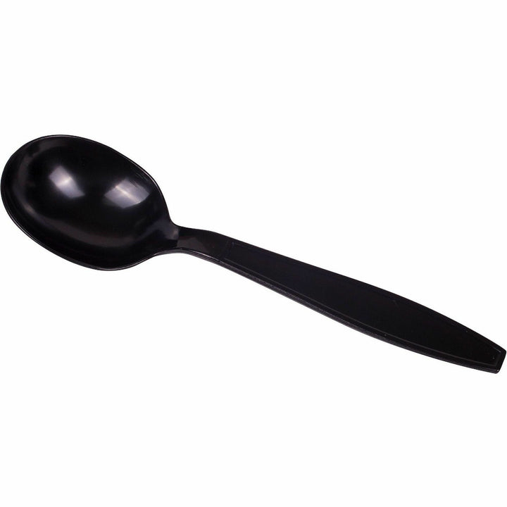 Image of Karat U2022B Soup Spoon, Extra Heavy-Weight/BK, Soup Spoon, Soup Spoon, Restaurant, Cafeteria, Polystyrene, Plastic, Black, 100/Box, 10 / Carton