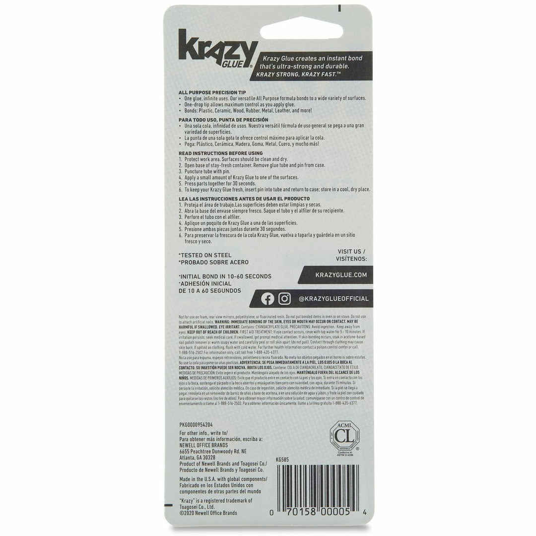 Image of Krazy Glue KG58548R Super Glue, 0.07 oz, 1 Each
