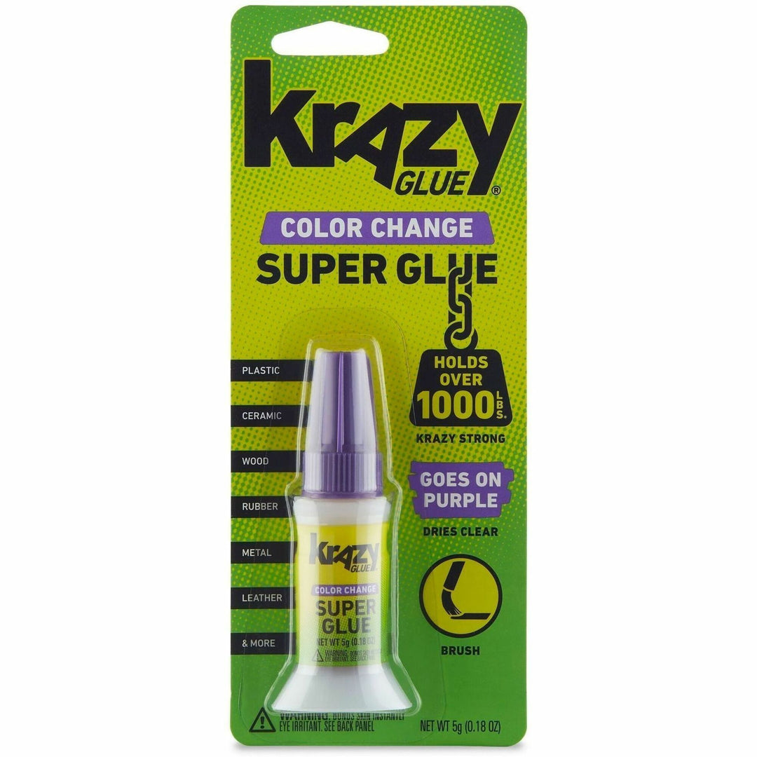Image of Krazy Glue KG98848R Super Glue, 0.18 oz, Purple, 1 Each