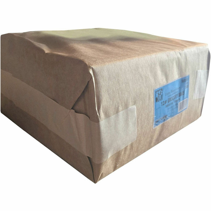 Image of AJM GBN112G5CEHE #12 Extra Heavy-Duty Kraft Paper Grocery Bags, #12, Natural Kraft, Paper, Grocery, Supplies, 500 / Carton