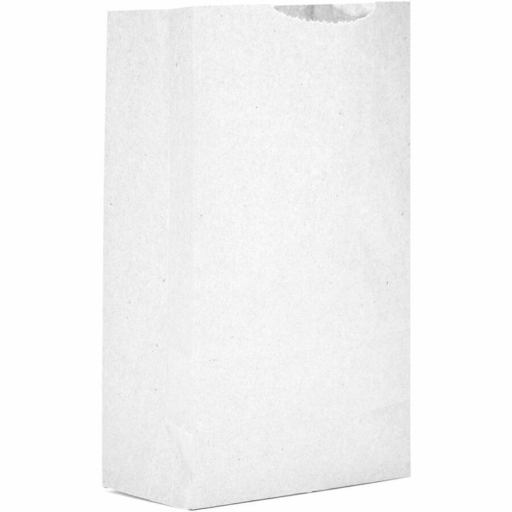 Image of AJM WB02NP5CES #2 White Paper Grocery Bags, #2, Bleached Kraft, Paper, Grocery, Supplies, Recycled, 500 / Carton
