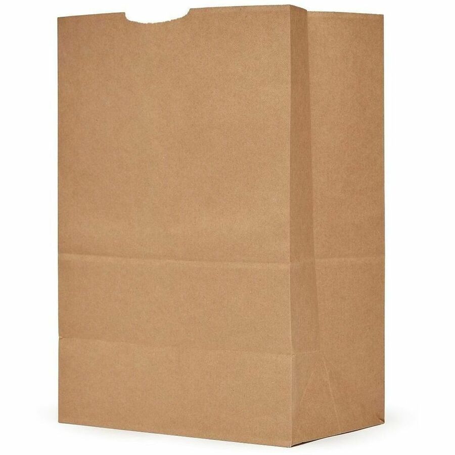 Image of AJM GS75NP4CES 1/6 BBL #75 Kraft Paper Grocery Sacks, 6.72 gal Capacity, Natural Kraft, Paper, Foodservice, Grocery, Supplies, 400 / Carton