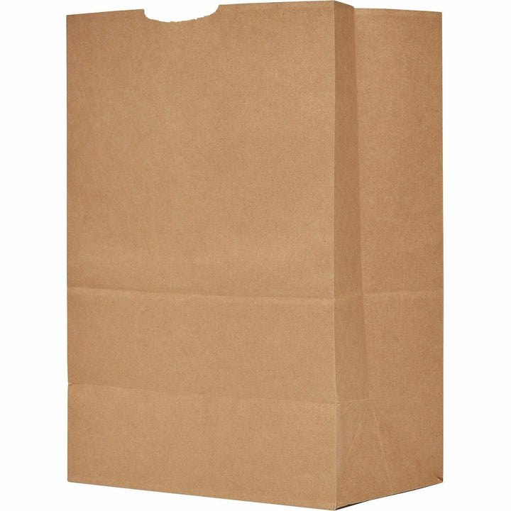 Image of AJM GS57NP5CES 1/6 BBL #57 Kraft Paper Grocery Sacks, #57, 6.72 gal Capacity, Kraft, Paper, Foodservice, Grocery, Supplies, 500 / Carton