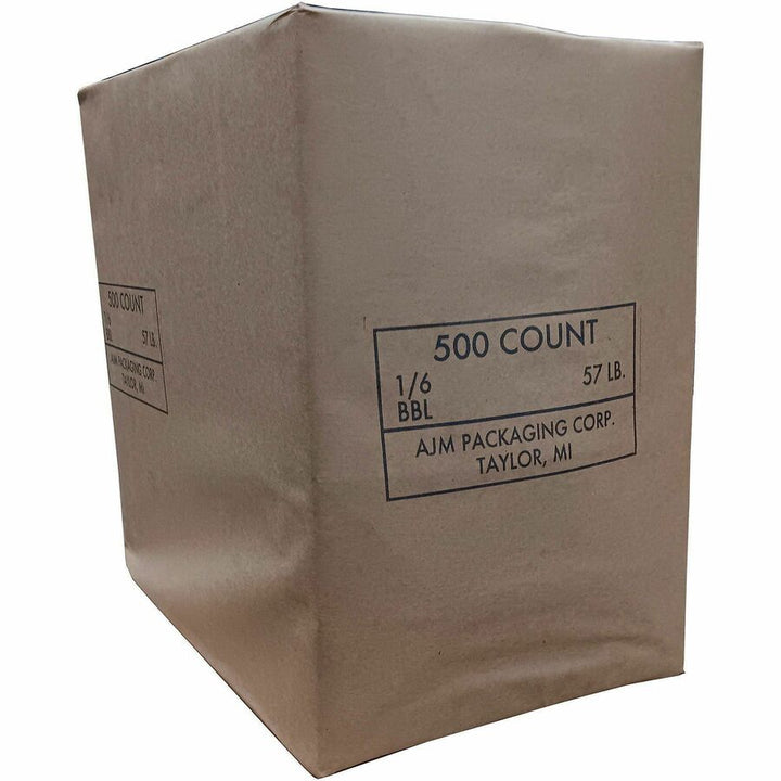 Image of AJM GS57NP5CES 1/6 BBL #57 Kraft Paper Grocery Sacks, #57, 6.72 gal Capacity, Kraft, Paper, Foodservice, Grocery, Supplies, 500 / Carton