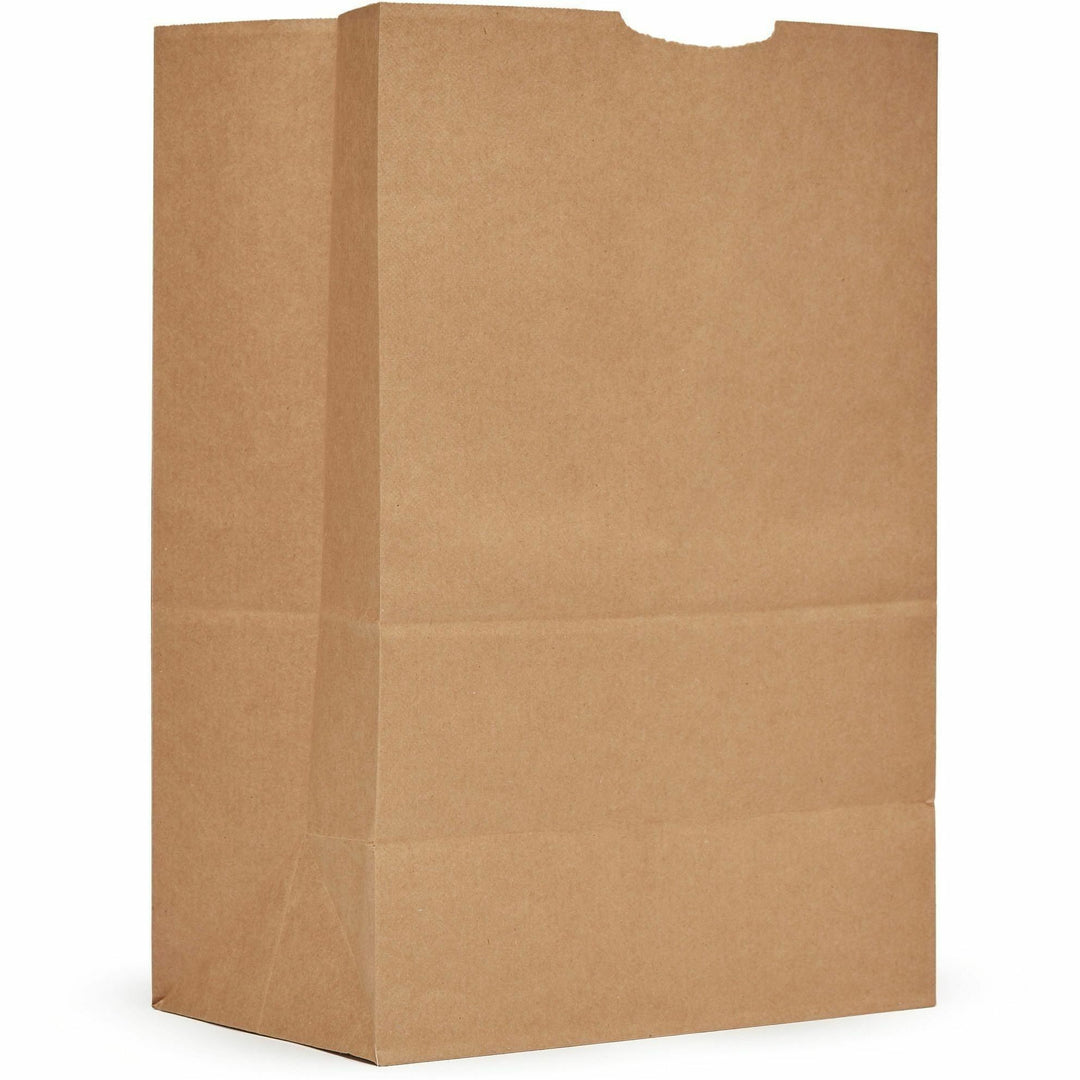 Image of AJM GS57NP5CES 1/6 BBL #57 Kraft Paper Grocery Sacks, #57, 6.72 gal Capacity, Kraft, Paper, Foodservice, Grocery, Supplies, 500 / Carton