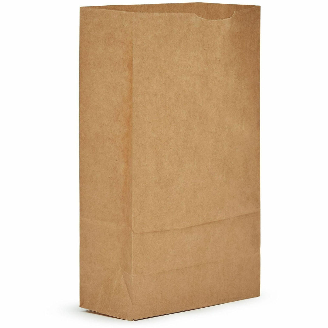 Image of AJM GB06NP5CES #6 Kraft Paper Grocery Bags, #6, Natural Kraft, Paper, Grocery, Supplies, Recycled, 500 / Carton