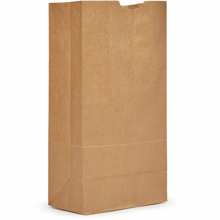 Image of AJM GB16NP5CES #16 Kraft Paper Grocery Bags, #16, Natural Kraft, Paper, Grocery, Supplies, Recycled, 500 / Carton