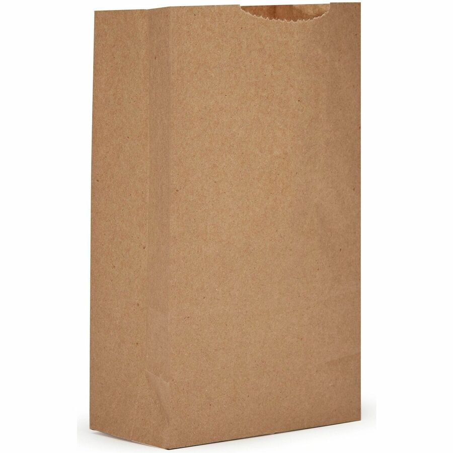 Image of AJM GB02NP5CES #2 Kraft Paper Grocery Bags, #2, 2.40" L x 4.30" Width, Brown, Paper, Grocery, Supplies, Recycled, 500 / Pack