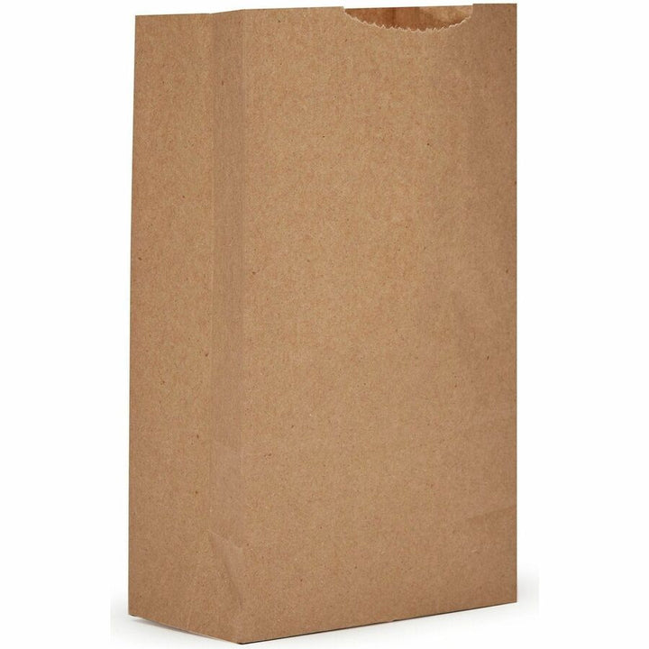 Image of AJM GB02NP5CES #2 Kraft Paper Grocery Bags, #2, 2.40" L x 4.30" Width, Brown, Paper, Grocery, Supplies, Recycled, 500 / Pack
