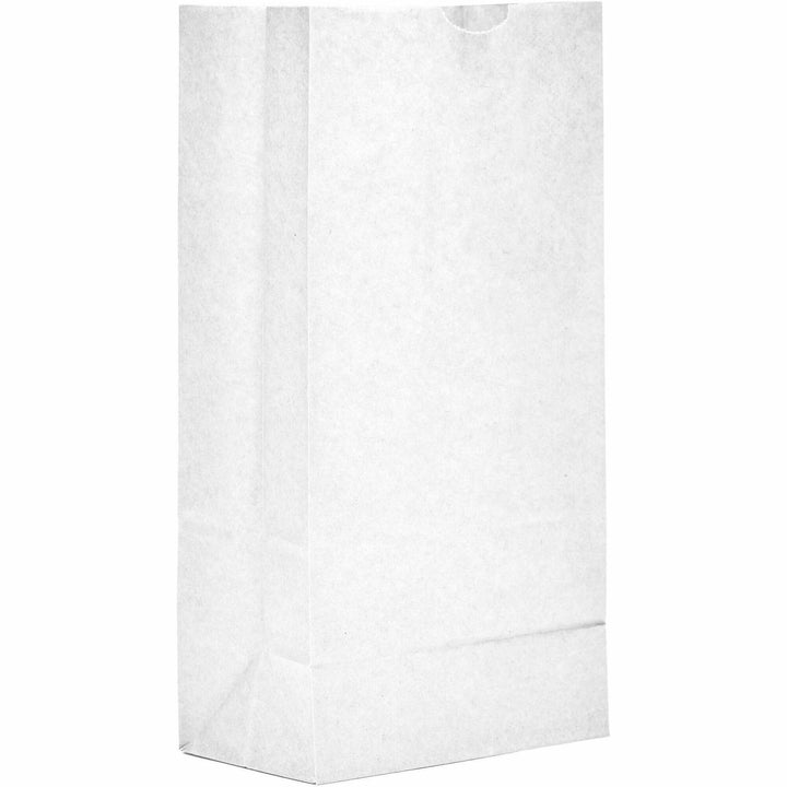 Image of AJM WB08NP5CES #8 White Paper Grocery Bags, #8, Bleached Kraft, Paper, Grocery, Supplies, Recycled, 500 / Carton