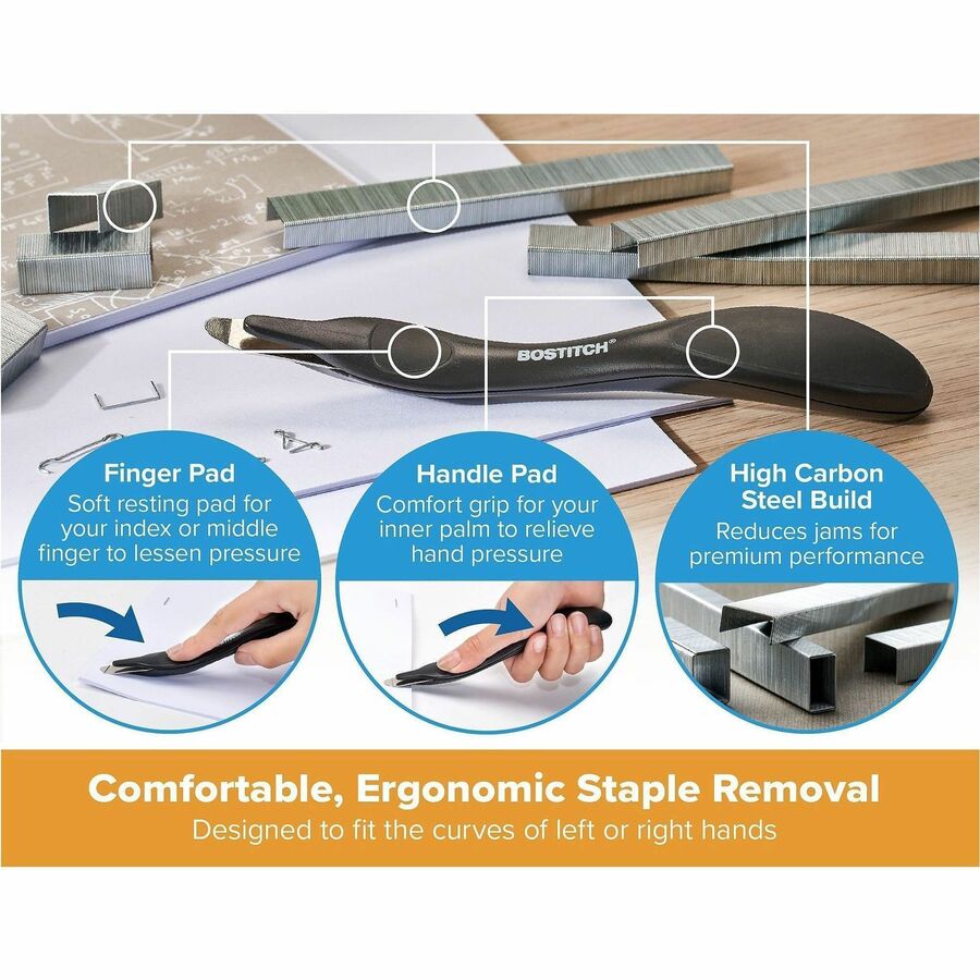 Image of Bostitch B615BLKVP Titan Heavy-Duty Stapler Value Pack, Staples Upto 50 Sheet, Staple Size: 0.25" , 0.31", Black, Metal, Rubber, 1 Each