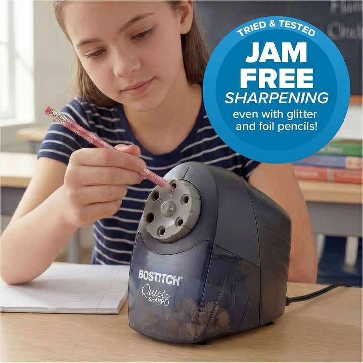 Image of Bostitch EPS10BLK Quiet Sharp 6 Electric Pencil Sharpener, 6 Hole(s), Black, 1 Each