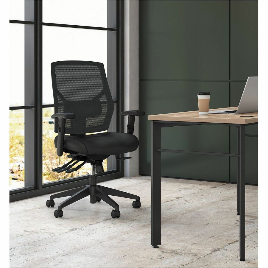 Image of HON® Crio High-Back Task Chair With Asynchronous Control, Supports Up To 250 Lb, 18" To 22" Seat Height, Black