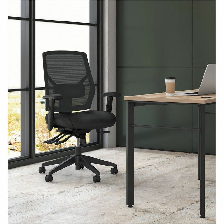 Image of HON® Crio High-Back Task Chair With Asynchronous Control, Supports Up To 250 Lb, 18" To 22" Seat Height, Black