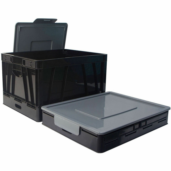 Image of Business Source 40010 Storage Case, External Dimensions: 17.3" L x 14.3" W x 10.5" Height, Black, For File, 2 / Carton