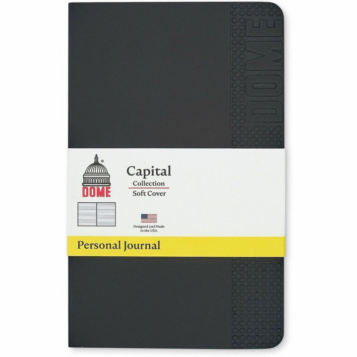 Image of Dome 30008 Personal Journal, 5 x 8 Inch Softcover Black Lined Journal Notebook