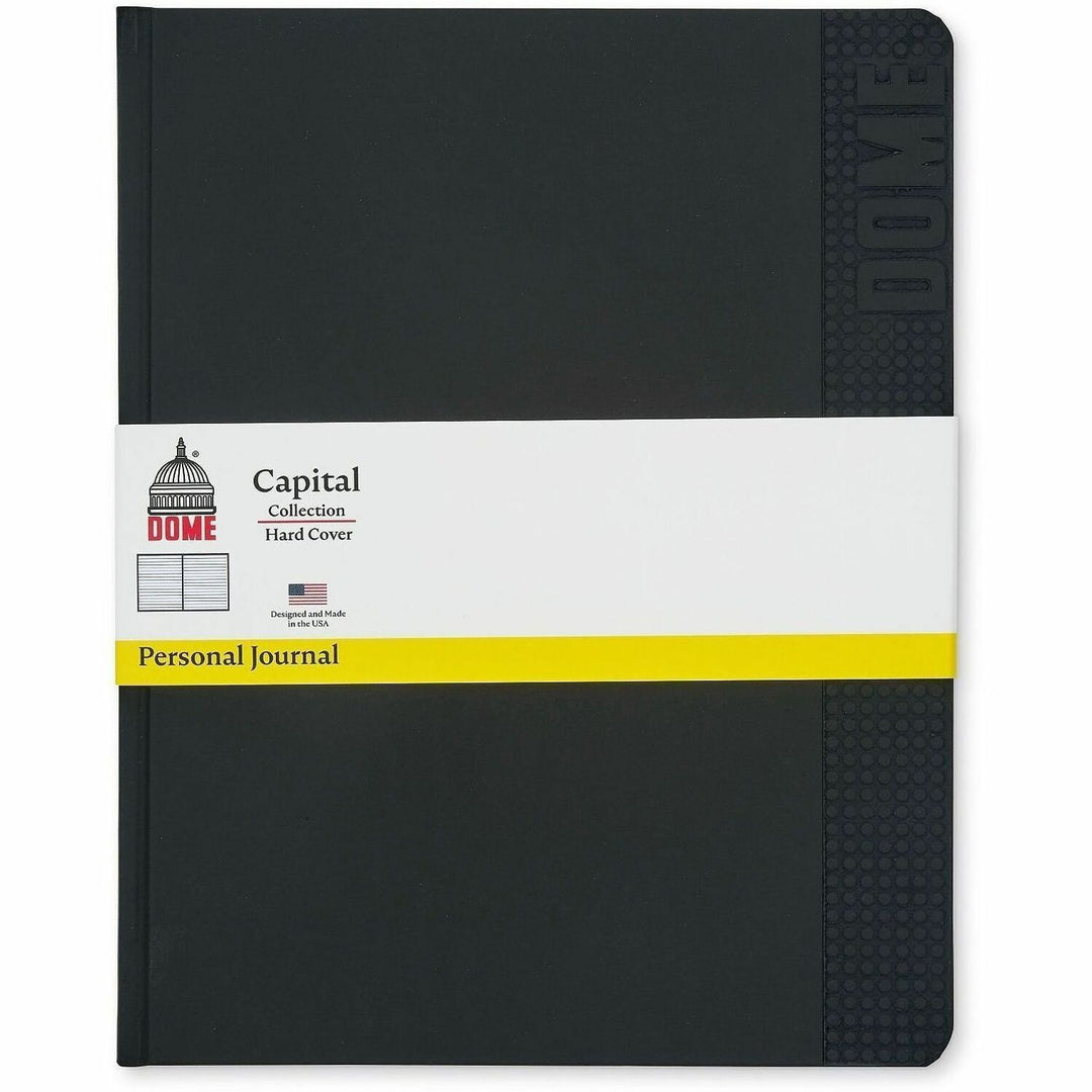 Image of Dome 30013 Personal Journal, 8 x 10 Inch Hardcover Black Lined Journal Notebook