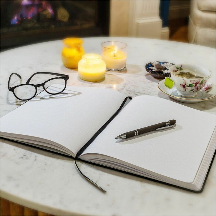 Image of Dome 30013 Personal Journal, 8 x 10 Inch Hardcover Black Lined Journal Notebook