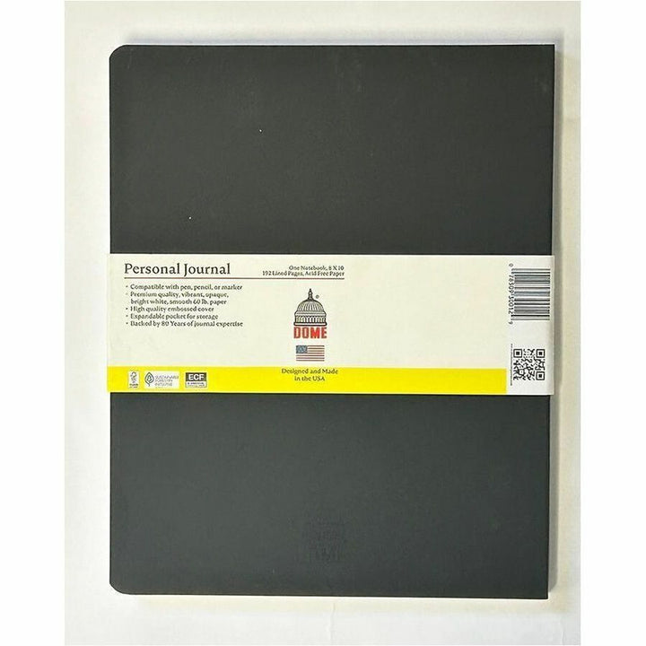 Image of Dome 30012 Personal Journal, 8?10 Inch Softcover Black Lined Journal Notebook