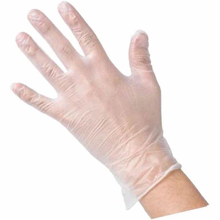 Image of Genuine Joe 15433 Powder-Free Vinyl Work Gloves, 3 mil Thickness, Medium Size, Vinyl, Clear, Powder-free, 100 / Box