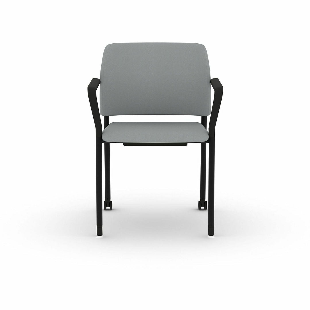 Image of HON SGS6FBSX39CB Accommodate Fixed Arms Guest Chair, Steel Frame Material, Four-legged Base, Gray, Vinyl, Armrest, 2 / Carton