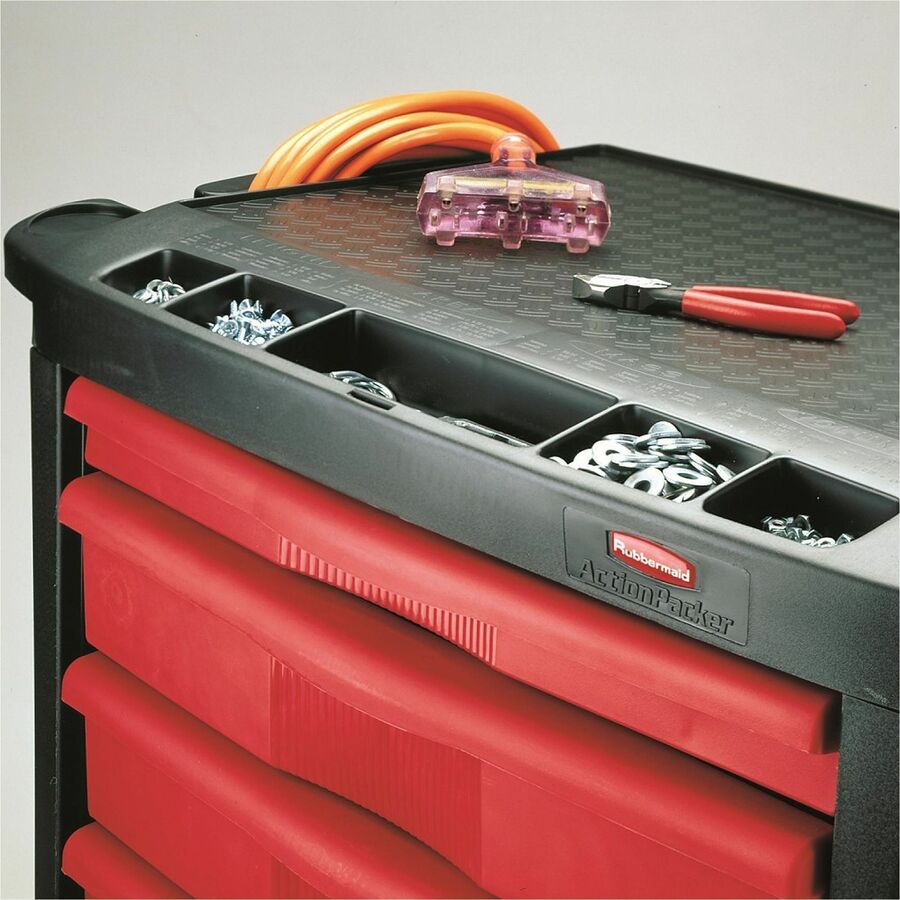 Image of Rubbermaid Commercial FG773488BLA 5-Drawer Mobile Work Center