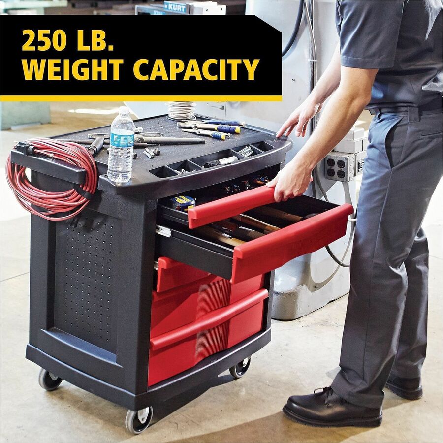 Image of Rubbermaid Commercial FG773488BLA 5-Drawer Mobile Work Center