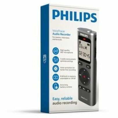 Image of Philips VoiceTracer DVT1170 Digital Voice Recorder