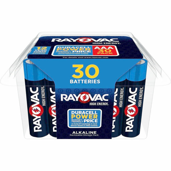 Image of Rayovac 82430PP Advanced High Energy AAA Batteries, For Flashlight, Mouse, Remote Control, AAA, 30 / Pack
