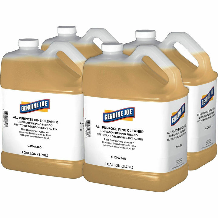 Image of Genuine Joe 47340 All-Purpose Pine Cleaner, For Multipurpose, Liquid, 128 fl oz (4 quart), Pine Scent, White, 4 / Carton