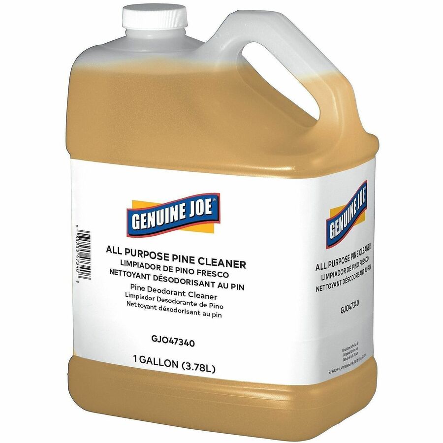 Image of Genuine Joe 47340 All-Purpose Pine Cleaner, For Multipurpose, Liquid, 128 fl oz (4 quart), Pine Scent, White, 4 / Carton