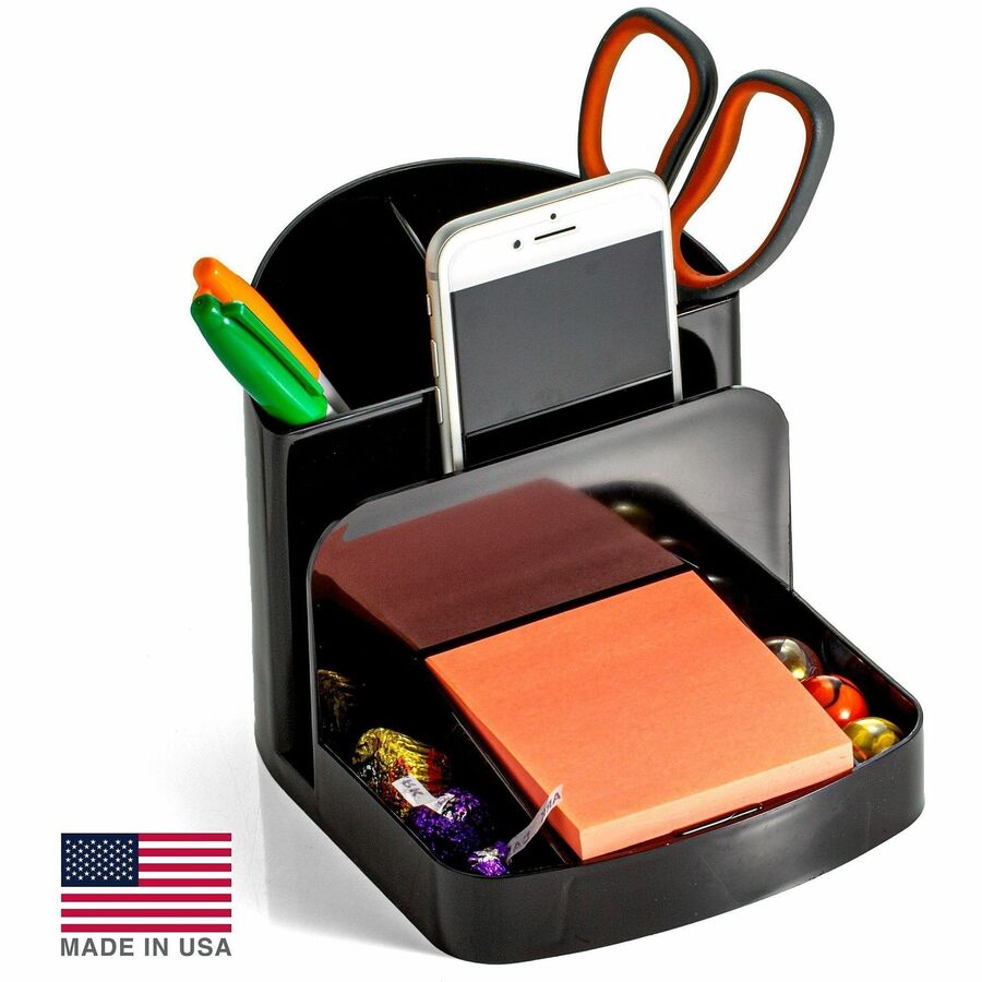 Image of Business Source 08110 Desktop Organizer, Desktop, 30% Recycled, Black, 1 Each