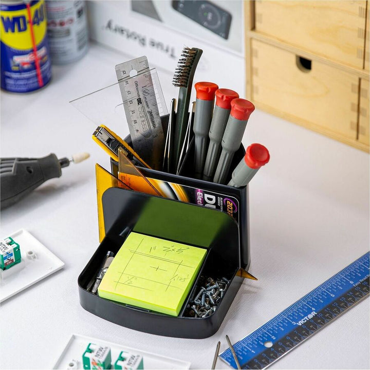Image of Business Source 08110 Desktop Organizer, Desktop, 30% Recycled, Black, 1 Each