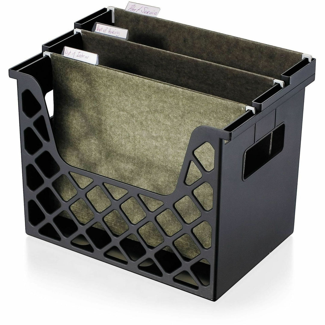 Image of Business Source 08123 Desktop File Organizer, Desktop, 30% Recycled, Black, 1 Each